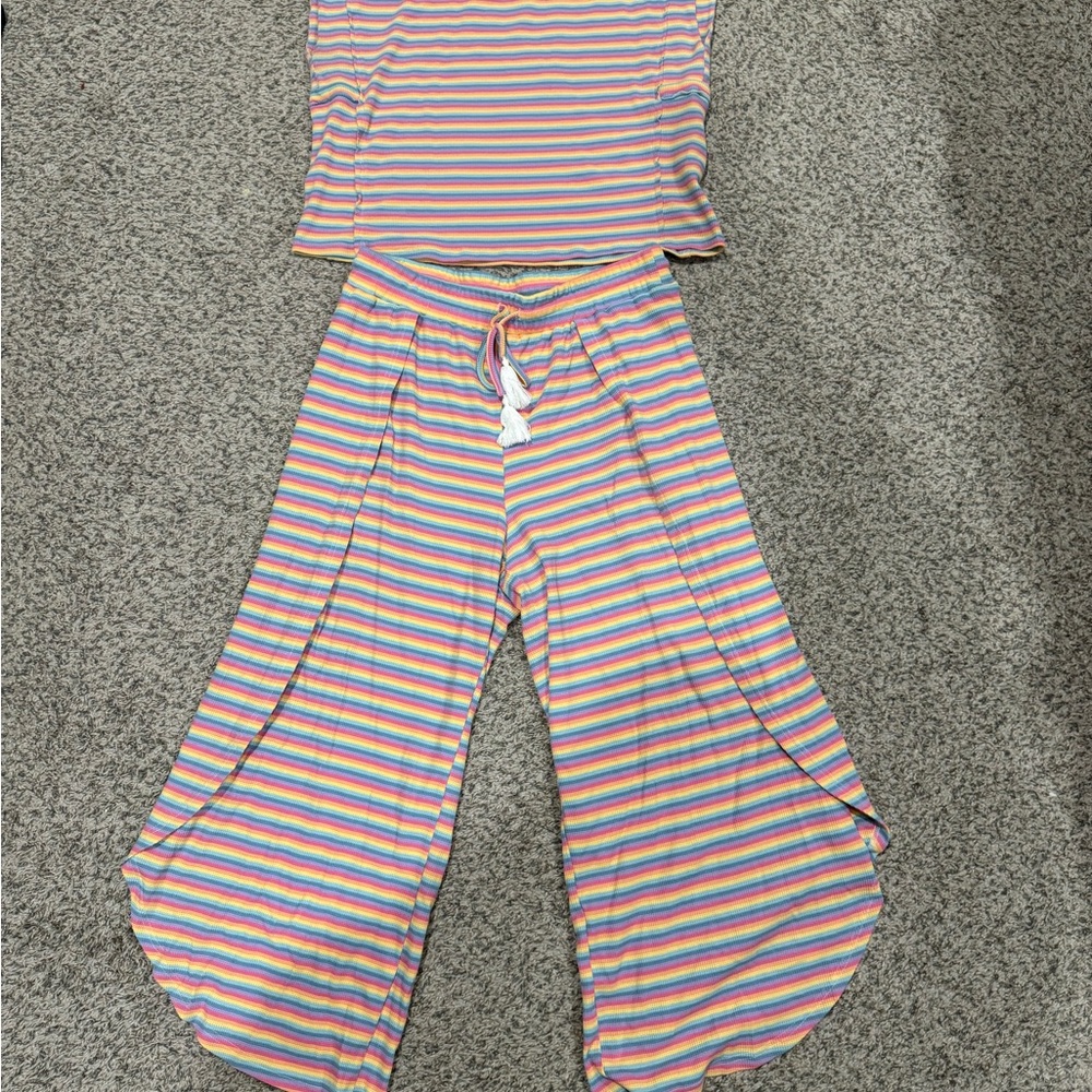 Colorful Striped Two-Piece Set